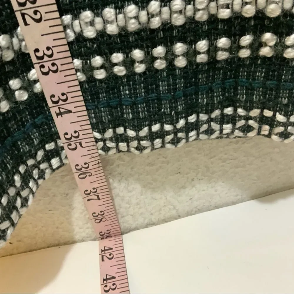 TORY BURCH Norfolk Green Black/Green Tweed Cap Sleeves A-line Sequin Dress $395